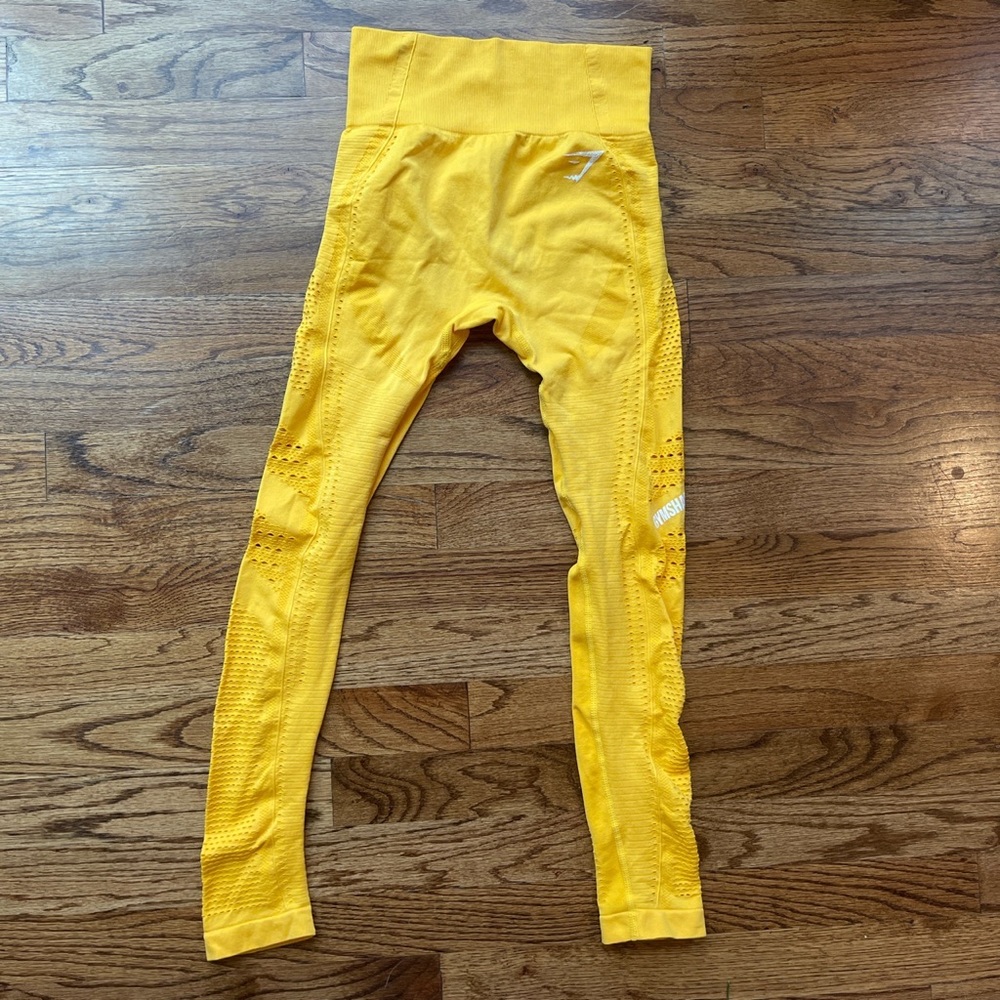 Gymshark yellow leggings, size S